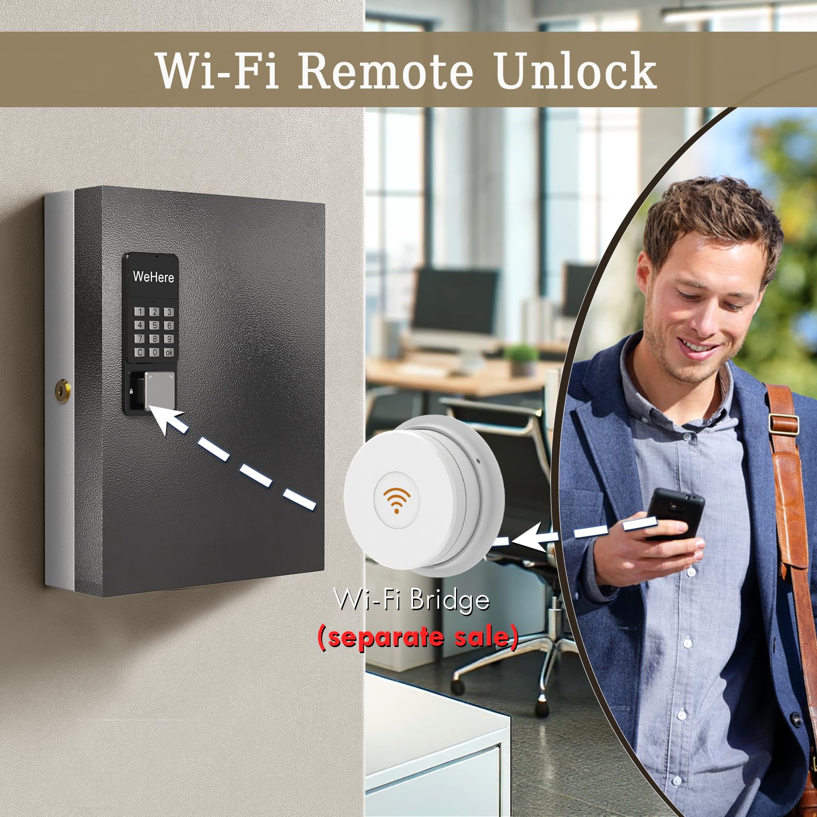 Snapklik.com : 32 Key Lock Box (Plus) Wall Mount, APP Bluetooth/OTP/Wi ...