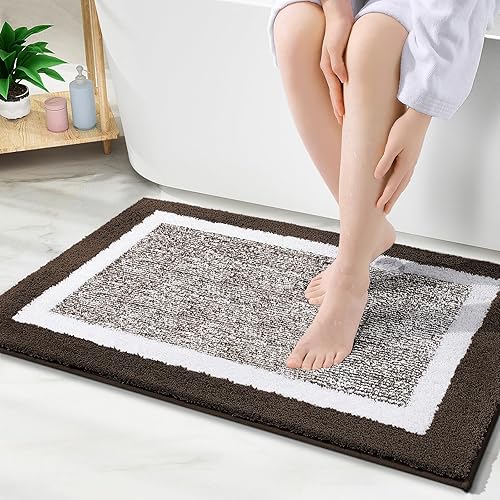 Miniatura 61 de OLANLY - Alfombras de baño de 30x20, tapete de baño extra suave y absorbente de microfibra, antideslizante, lavable a máquina, secado rápido, Azul