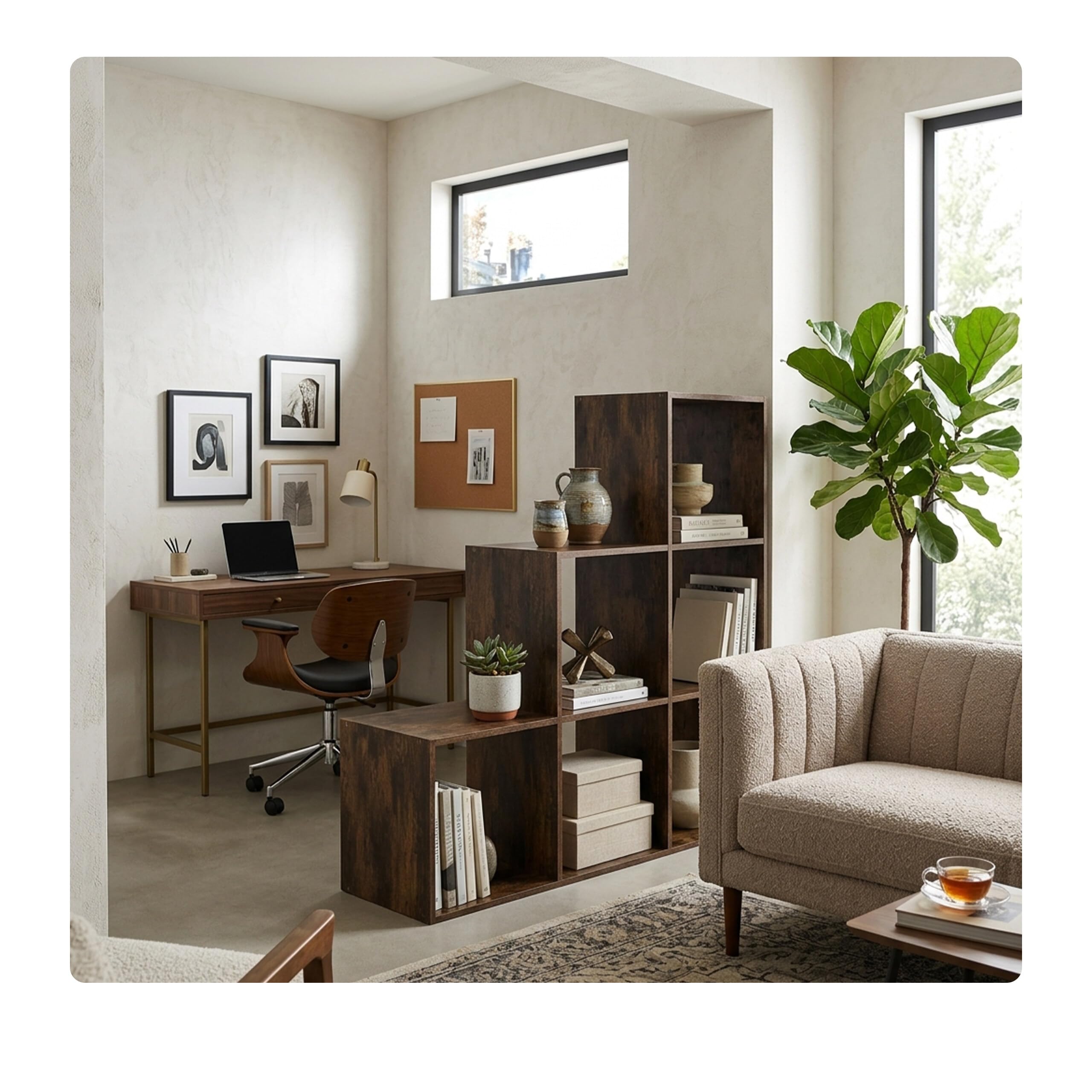 Relaxdays Scaffale a gradini, 6 Scomparti, HxLxP: 97,5x97,5x29 cm, sottotetto, libreria Salotto, Marrone Vintage