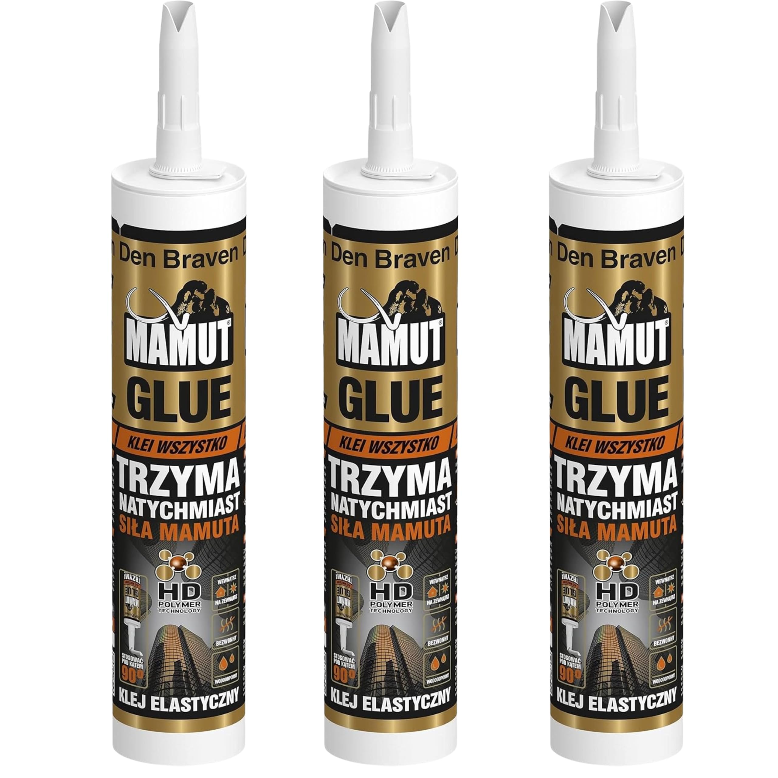 Mamut Glue Montagekleber, Kartusche 290ml, Universal-Montagekleber schnell bindend, hohe Haftkraft, wasserdicht, 40°C bis + 90°C, Weiß (3)