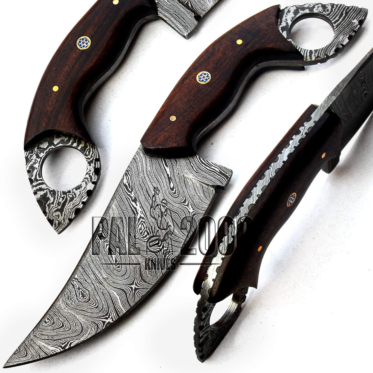 PAL 2000 KNIVES Custom Handmade Damascus Steel 8 Inches Skinner Knife with Sheah 9683
