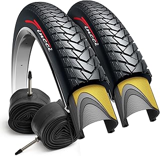 Gravel 700x35c Bike Tire with 2X Inner Tubes - Pair Foldable 700c Bike Tires, 37-622 with Nylon Puncture Protection 1mm - for Electric, Road, Folding, Hybrid Bikes, 60 TPI