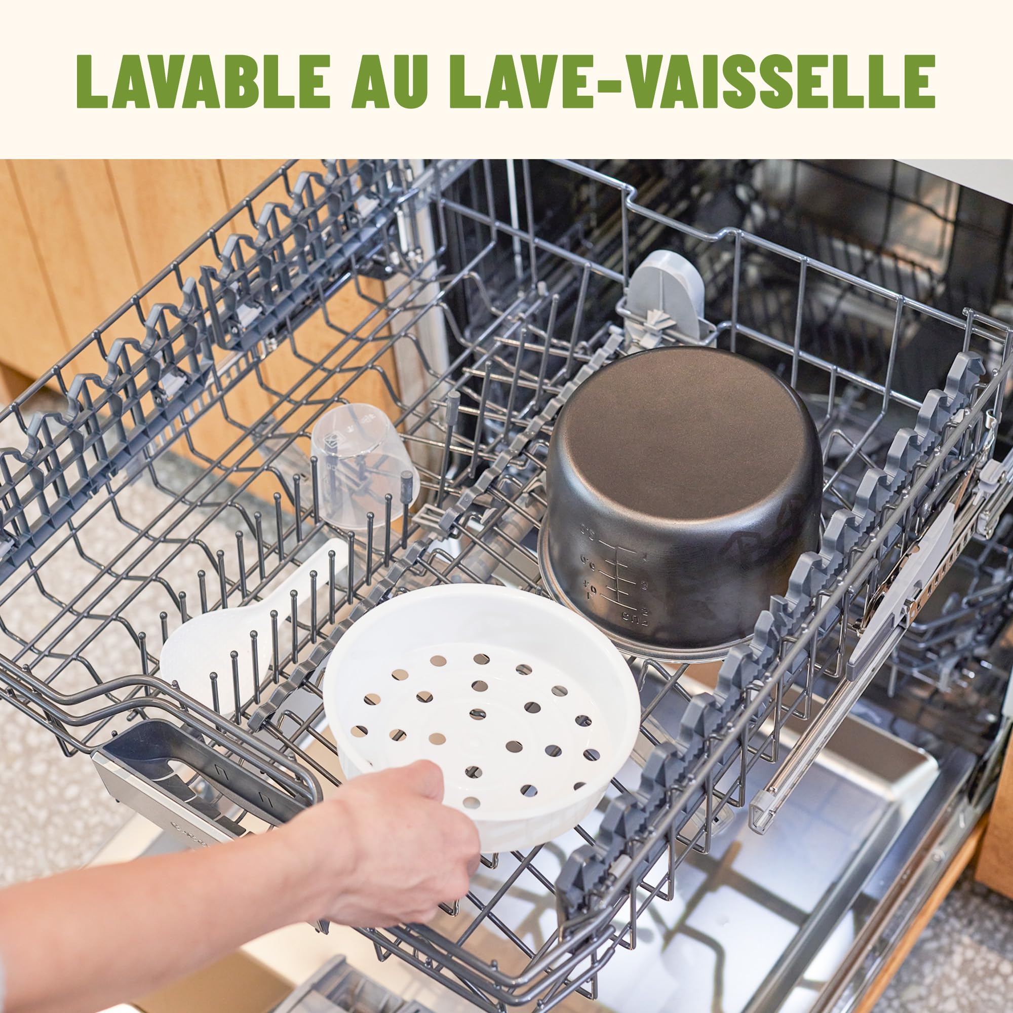 Cuiseur riz (rice cooker) & cuiseur à vapeur Noir avec fonction de maintien au chaud - 0,8 l pour 2-5 personnes - Revêtement céramique avec insert pour cuiseur à vapeur,Noir