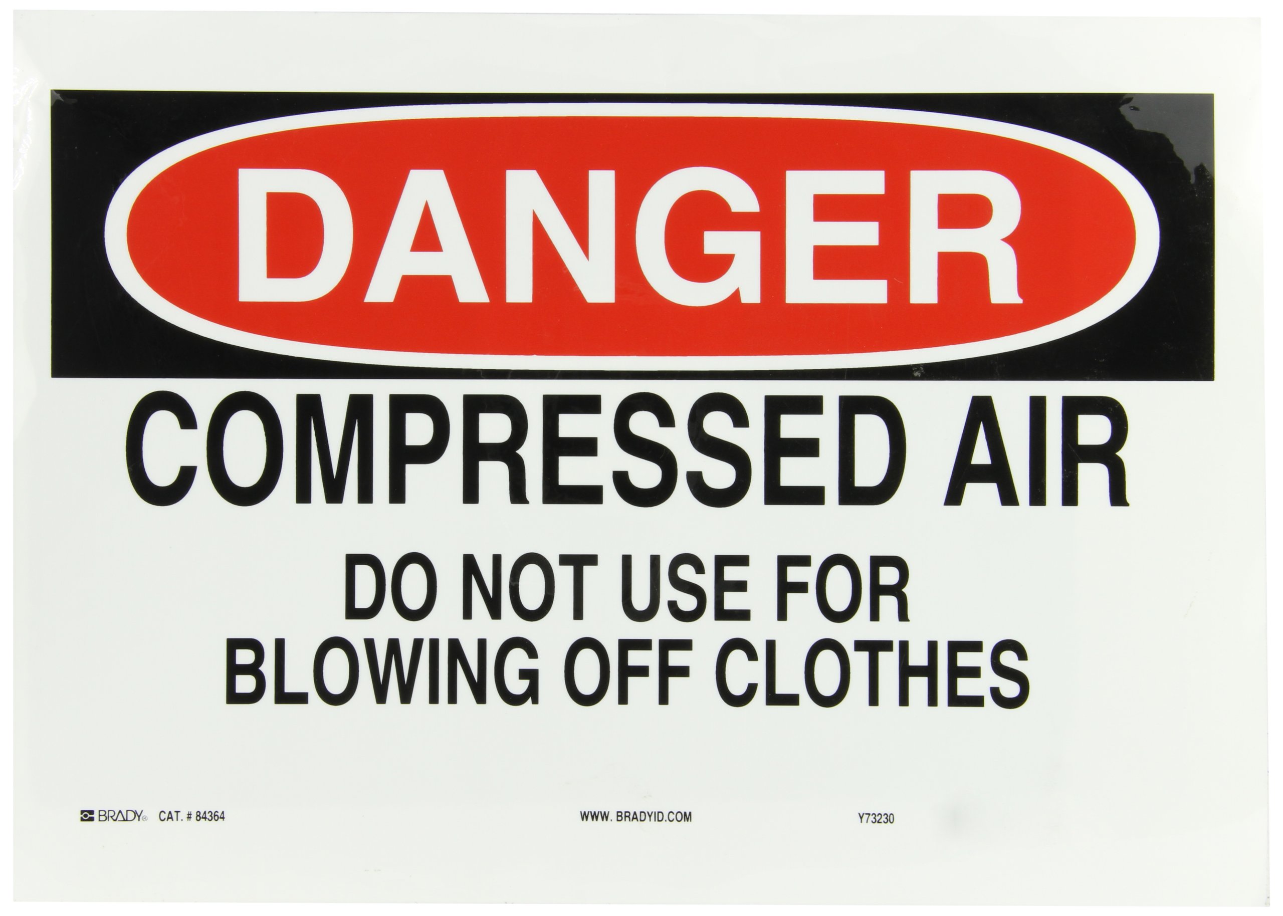 Panneau de signalisation air comprimé Brady 84364 adhésif polyester