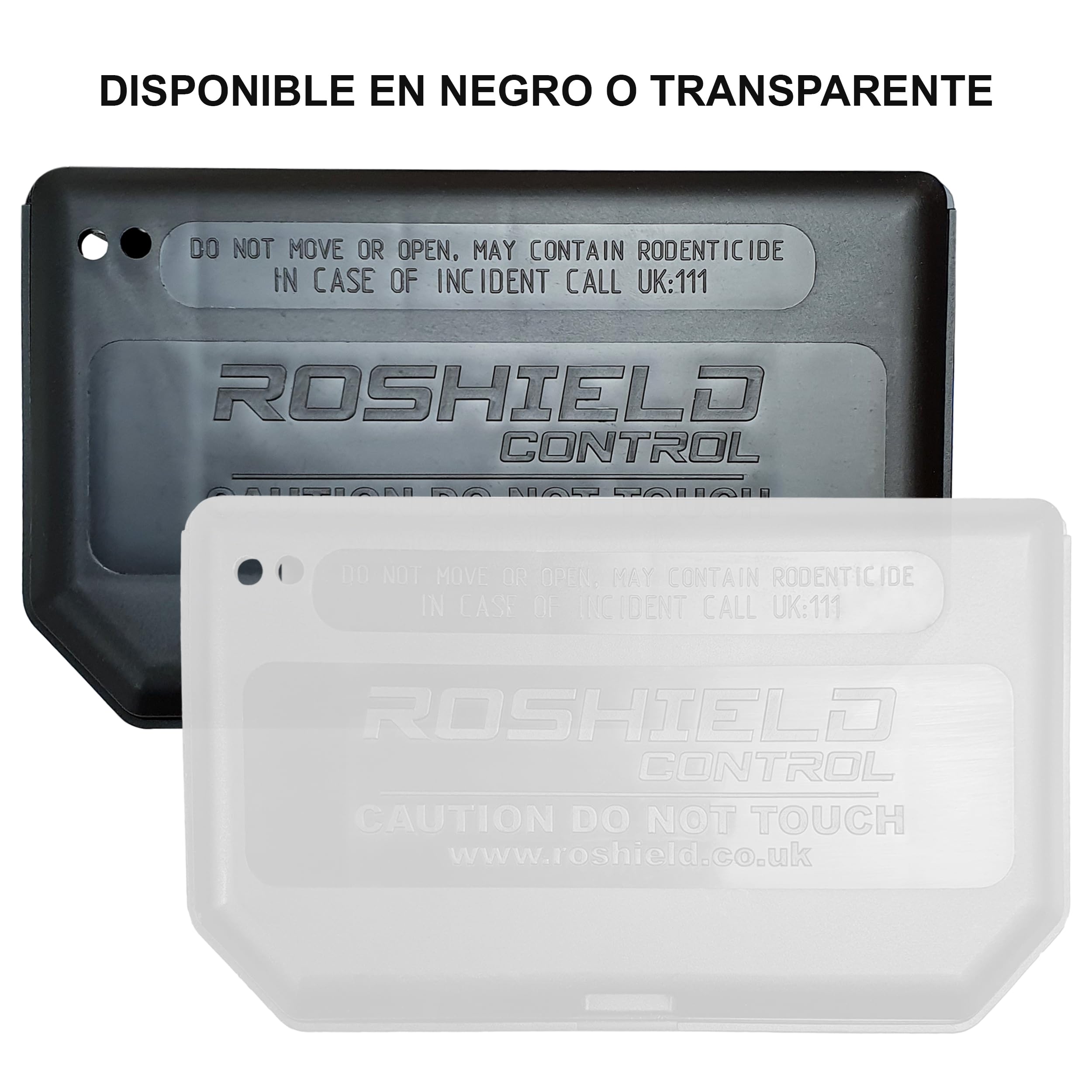 Roshield 10 latas Negras de Cebo para Ratones con precinto de Seguridad - Mantiene el Veneno para Ratones a Salvo de niños y Mascotas (vacías - no contienen Cebo para roedores)