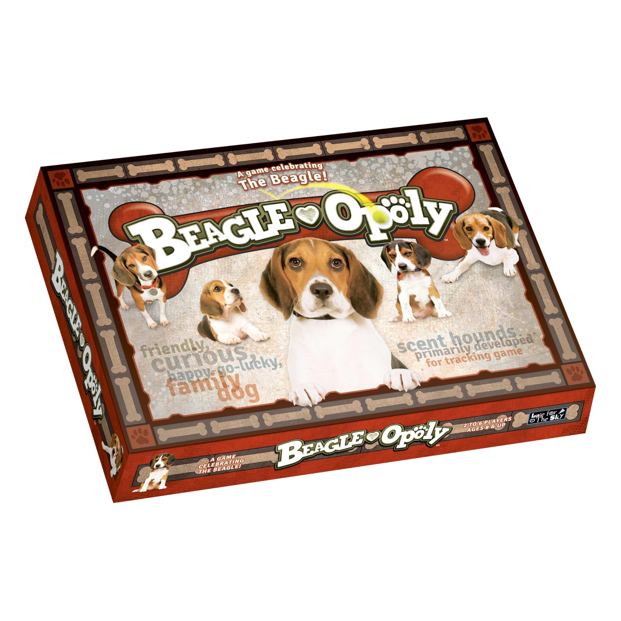 Late for The Sky Beagle-Opoly Board Game, Dog Lovers Family Game, 2-6 Players, Ages 8+, Opoly-Style Pet Theme, Traditional or One-Hour Variant