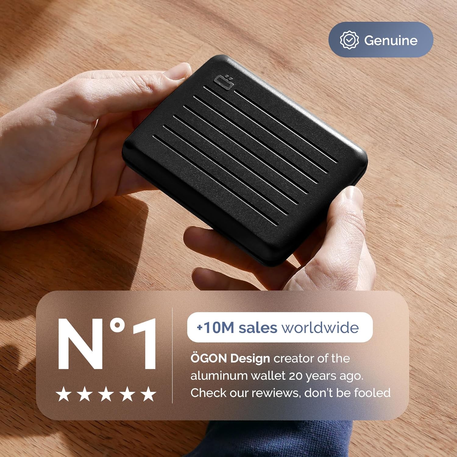 ÖGON -DESIGNS- Aluminum wallet, Large capacity with metal lock, RFID Protection against fraud and demagnetization, Smart Case OSLO Large model