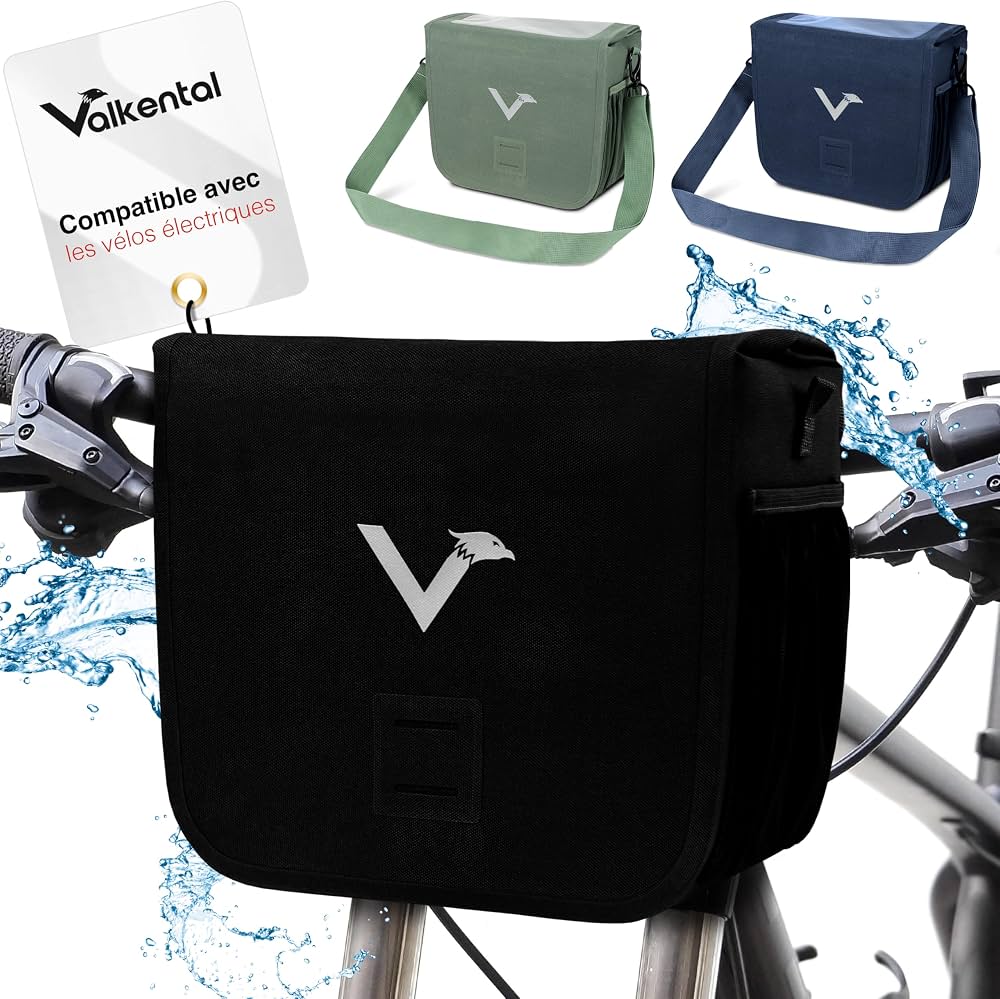 GXCROR Sacoche De Guidon Vélo 4,7 L – Ouverture Rapide, étanche (housse Incluse), Porte-téléphone Et Porte-gobelet