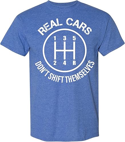 Real Cars Don't Shift Themselves Camiseta Divertidas camisetas gráficas vintage para hombre, regalos mecánicos, camisas de coches de carreras para