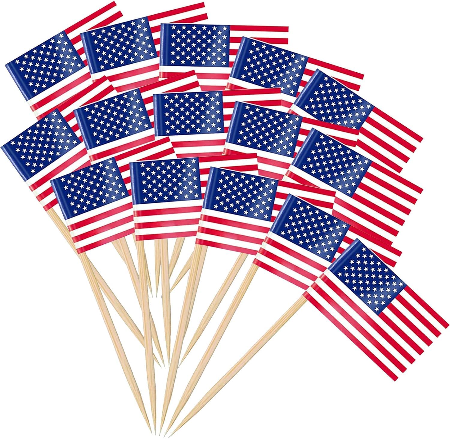 100Pcs Olympics 2024 Decorations, Olympic Flag, American Flag Toothpicks Cupcake Toppers for American Party Decorations USA American Cocktail Stick for Olympics Accessories