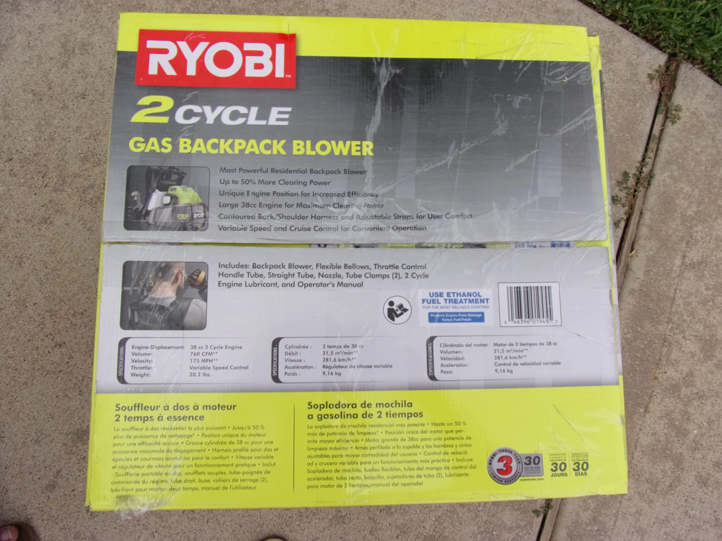 Ryobi 175 MPH 760 CFM 38cc 2-Cycle 