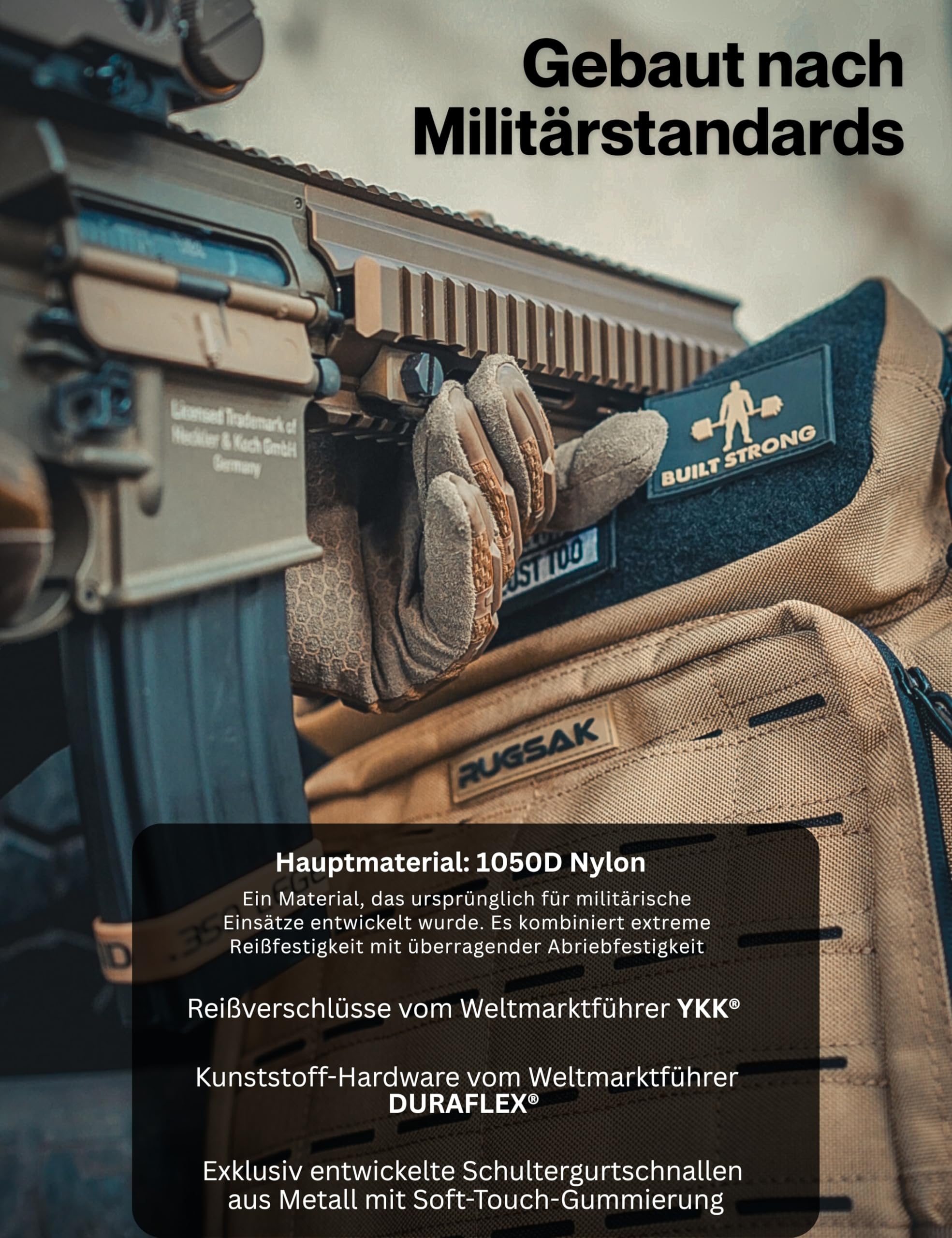 RUGSAK ALPHA | Zaino tattico [15 – 25 L] impermeabile ed estremamente robusto, zaino da sopravvivenza militare, per attività all'aperto, lavoro, escursioni, campeggio e palestra, zaino da viaggio