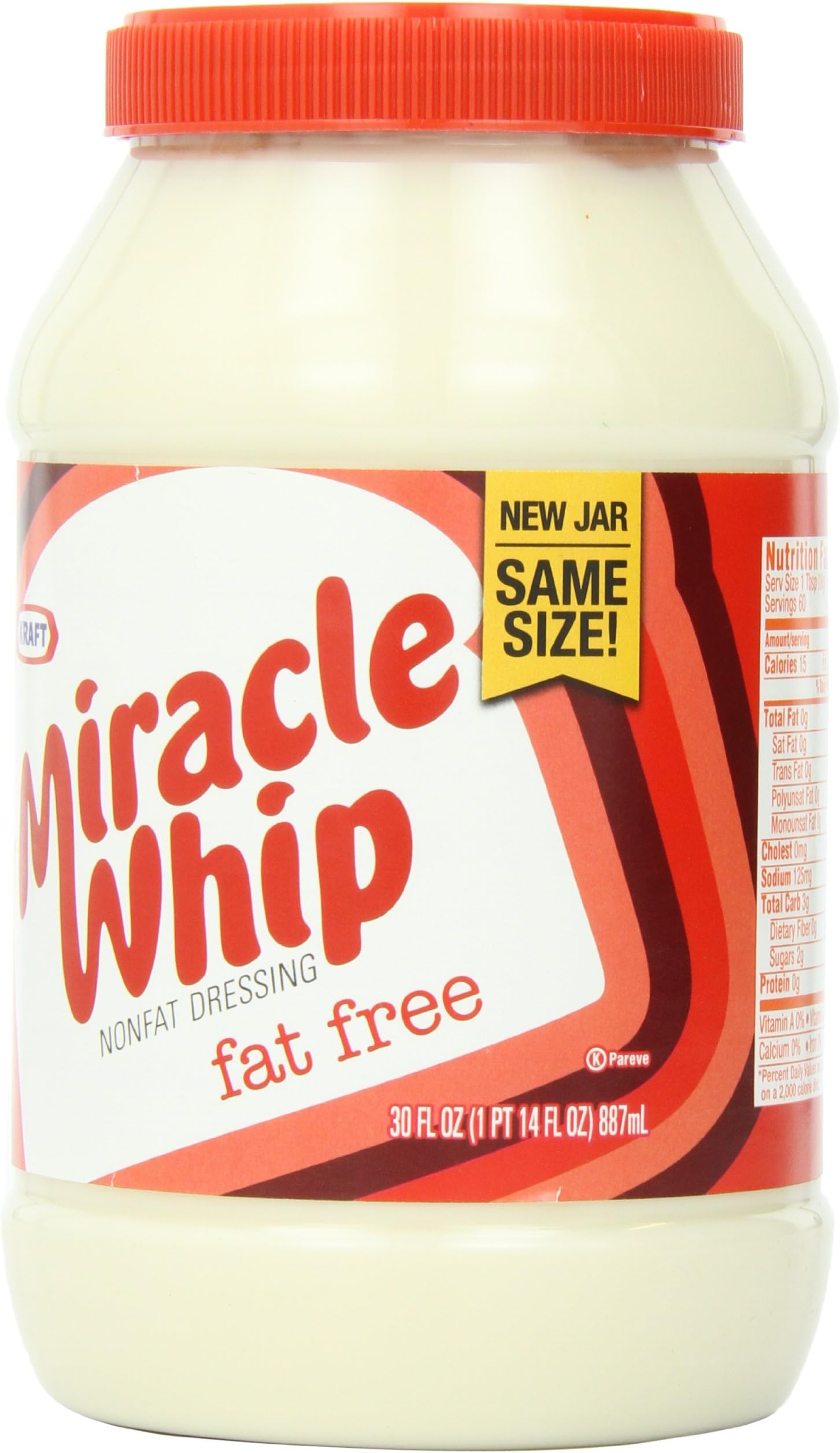 Kraft Miracle Whip, Fat Free, 30-Ounce Jars (Pack of 2)