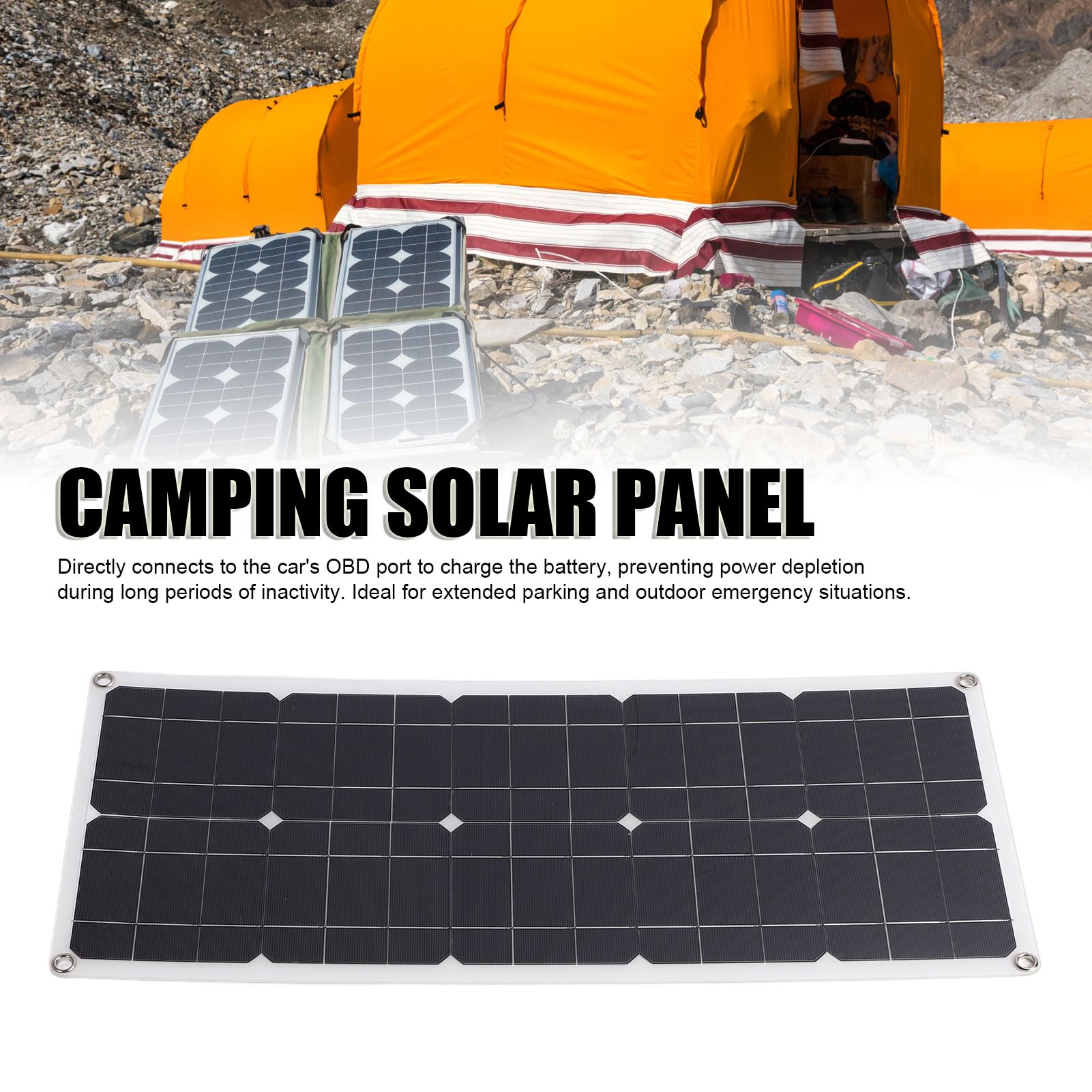 Pannello Solare da 100 W, Regolatore di Carica Solare con Uscita USB Monocristallina Ad Alta Efficienza, Caricabatteria con Presa OBD per Applicazioni Fuori Rete per Auto, Barca