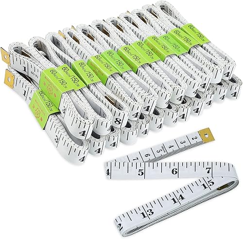 24 reglas de cinta métrica suave de doble escala de 60 pulgadas59.1 in a granel para coser tela a medida