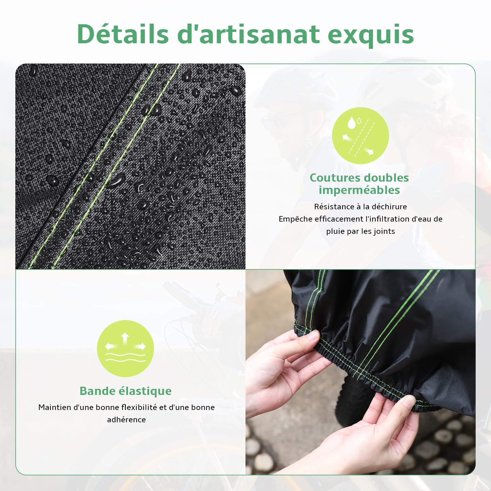 Housse velo imperméable en tissu Oxford 500D (210x110x100 cm)
