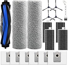 18-Piece Accessory Set for Ecovacs Deebot X8 Pro Omni / X8 Omni Robot Vacuum Cleaner, Replacement Parts with 1 Main Brush, 2 Mop Roller, 6 Dust Bags, 4 Filters, 4 Side Brushes, 1 Cleaning Brush