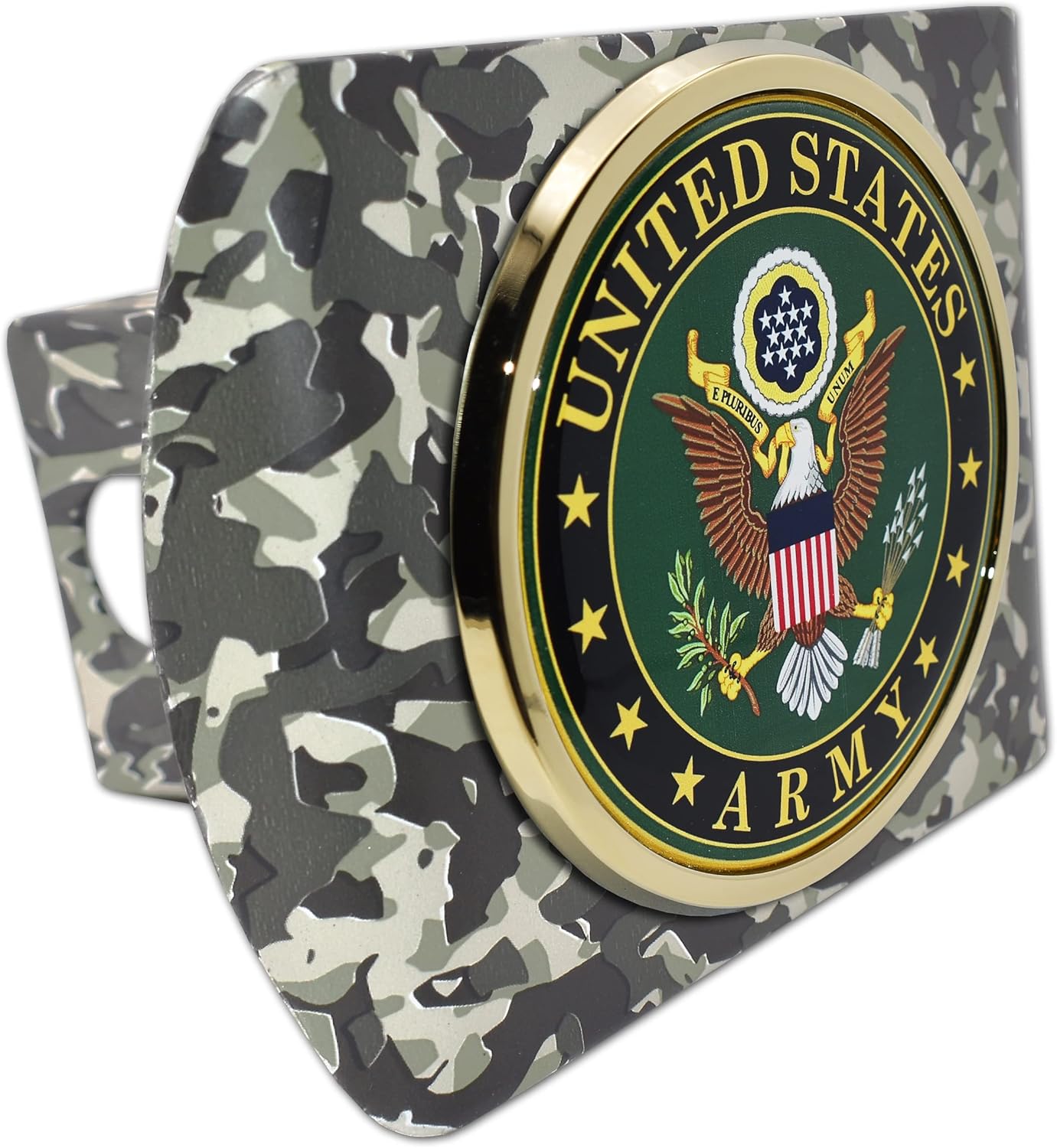 Elektroplate Officially Licensed U.S. Army Eagle Crest All Metal Black Hitch Cover for Trucks and SUVs | Fits Standard 2" Trailer Hitch Receivers | Premium Weatherproof