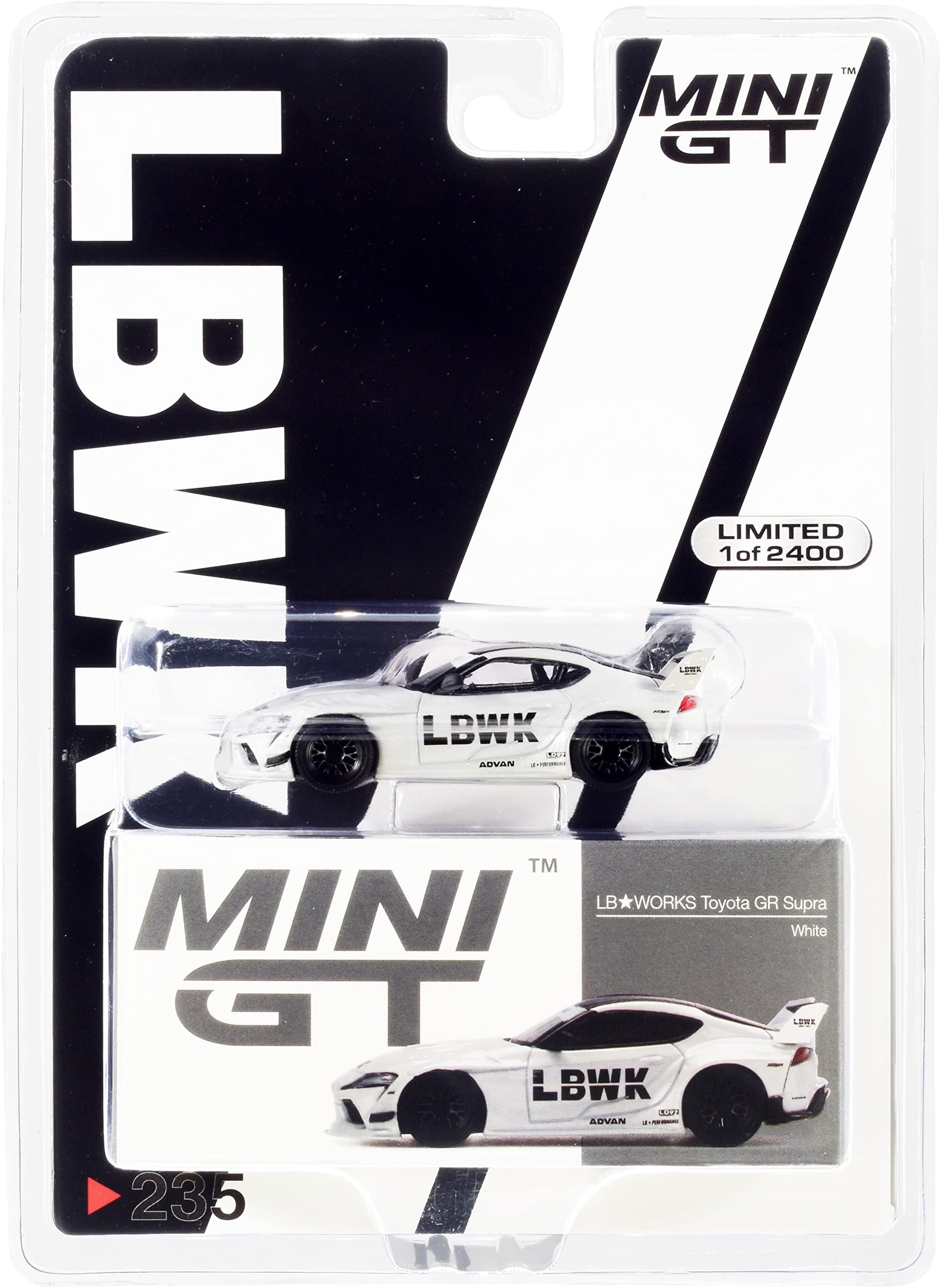 GR Supra LB Works Off White Metallic with Black Top Limited Edition to 2400 Pieces Worldwide 1/64 Diecast Model Car by True Scale Miniatures MGT00235