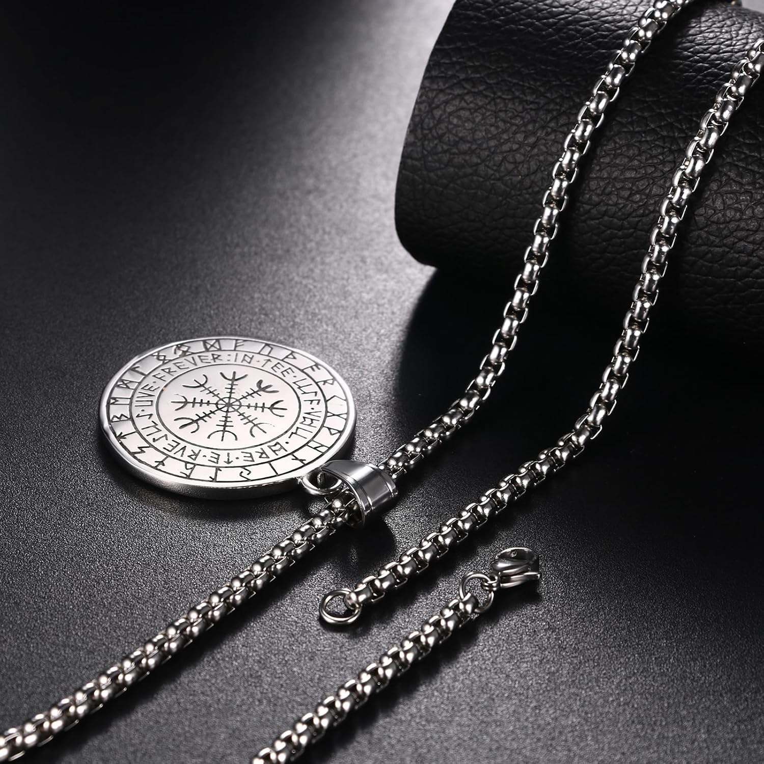 OIDEA Tree of Life Viking Necklace for Men: Stainless Steel Viking Runes Pendant Necklaces Vintage Protection Amulet Jewelry Gifts for Womens and Mens - Image 4