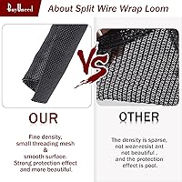 Vista 5 de Mangas trenzadas negras para organización de cables, protector de cable de telar de alambre, autoenvoltura (1/2 "-12 pies)