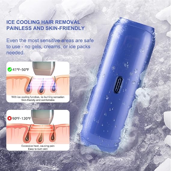 IPL Laser Hair Removal Double Light Tube Sapphire ice Cooling, 21J High Energy Painless Hair Remover for Women Men, 5 Levels & Auto/Manual Modes for Bikini Line Armpits Legs Full Body
