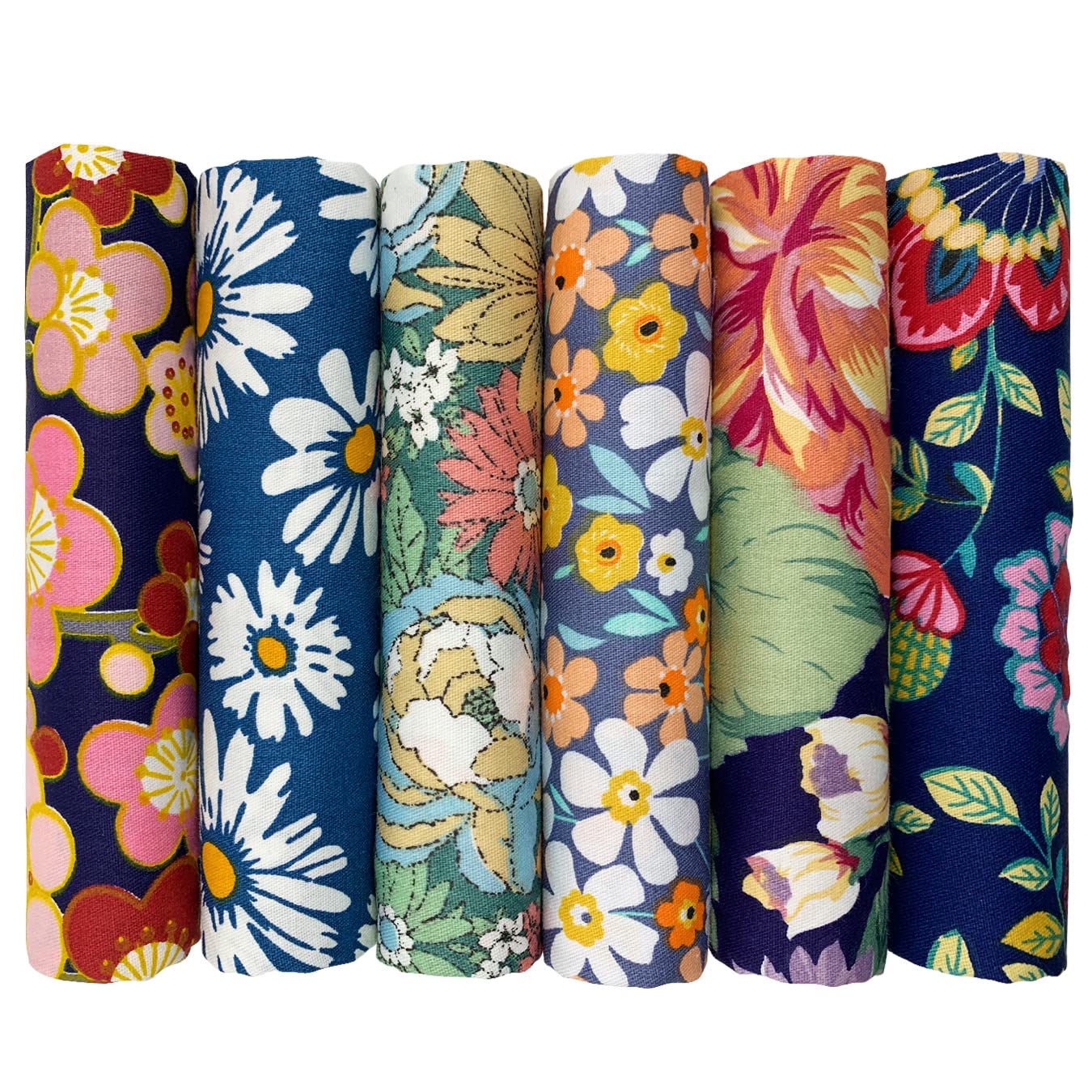 UOOOM Cotton Fabric, Patchwork & Quilting Fabric, DIY Handmade Sewing - Various Designs, 50 x 50 cm, Pack of 6 (Colour 9013#)