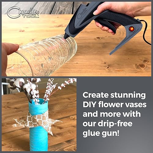Miniatura 14 de Chandler Tool Pistola de pegamento caliente – 60 vatios, resistente, alta temperatura, fusión caliente, kit de pistola de pegamento con 10 tubos