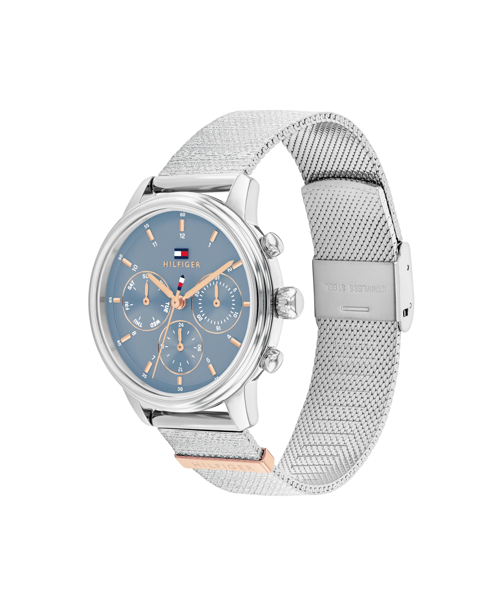 Tommy Hilfiger Multi Zifferblatt Quarz Uhr für Damen mit Edelstahlarmband