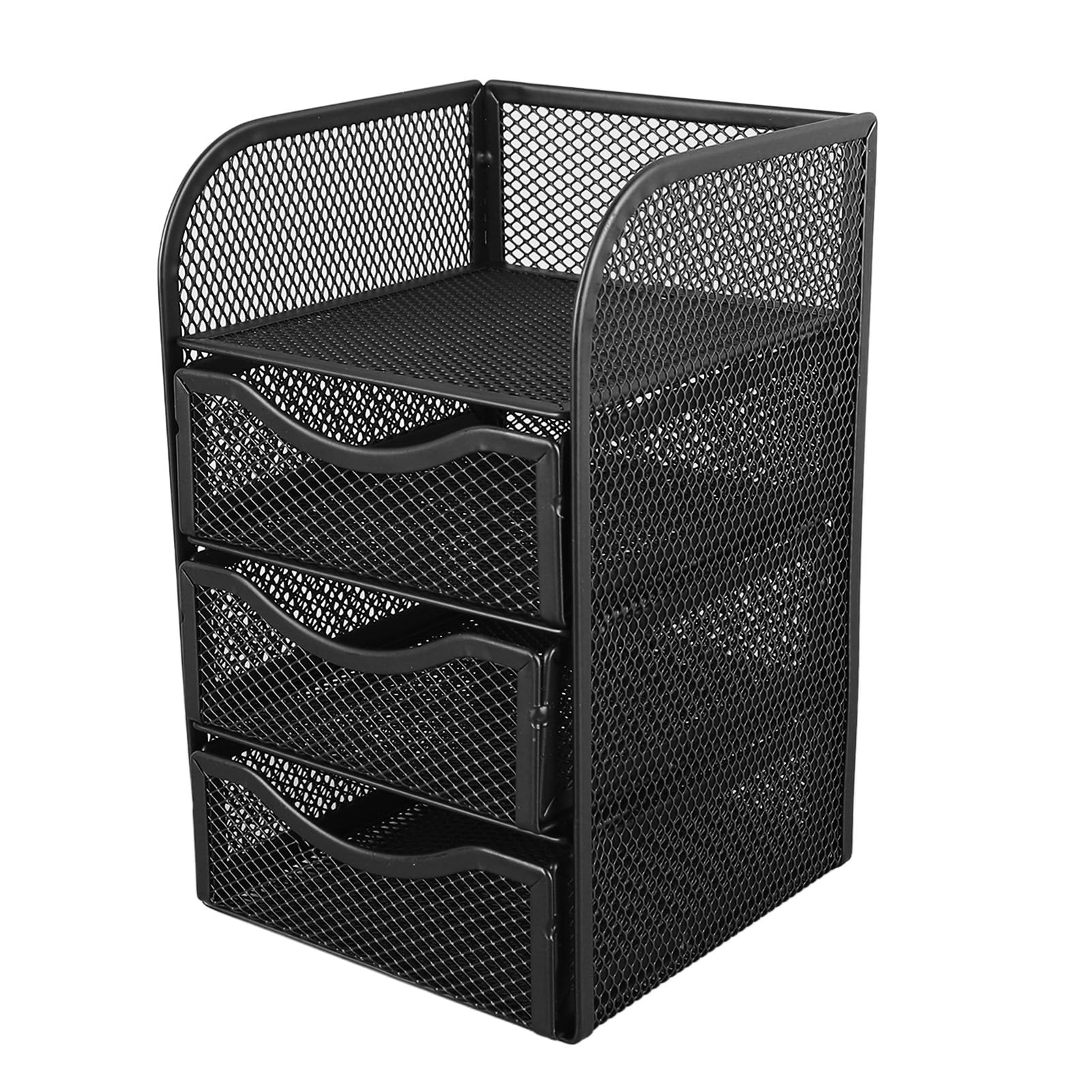 Organizer da scrivania con 3 cassetti in rete metallica antiscivolo organizer da scrivania per forniture per ufficio cancelleria nero prodotti per ufficio accessori da scrivania organizzatori