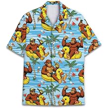 Funny Independence Day Pattern Hawaiian Shirts for Men 4th of July Mens Hawaiian Shirts Short Sleeve Button Down Shirt