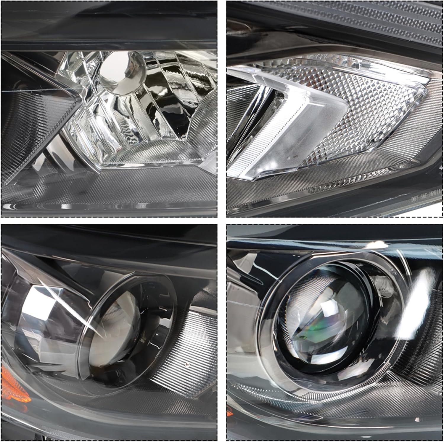 Replacement for 2016 2017 2018 Nissan Altima Headlights Black Bezel Chrome Style Headlight Assembly Left Right Pair, (26060-9HS9A 26010-9HS9A)
