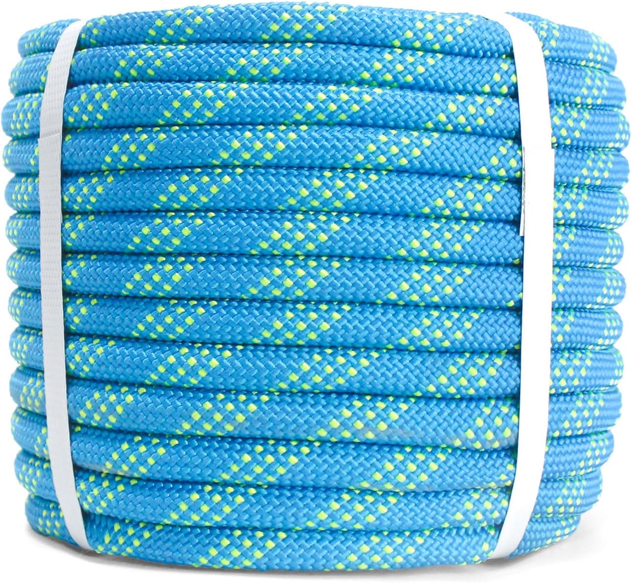 MERIANE Double Braid Polyester Rope 1/2inch 100ft, 5290lbs Breaking Strength, Blue Arborist Rigging Rope for Various Indoor Outdoor Applications Hiking Camping Swing Sailing