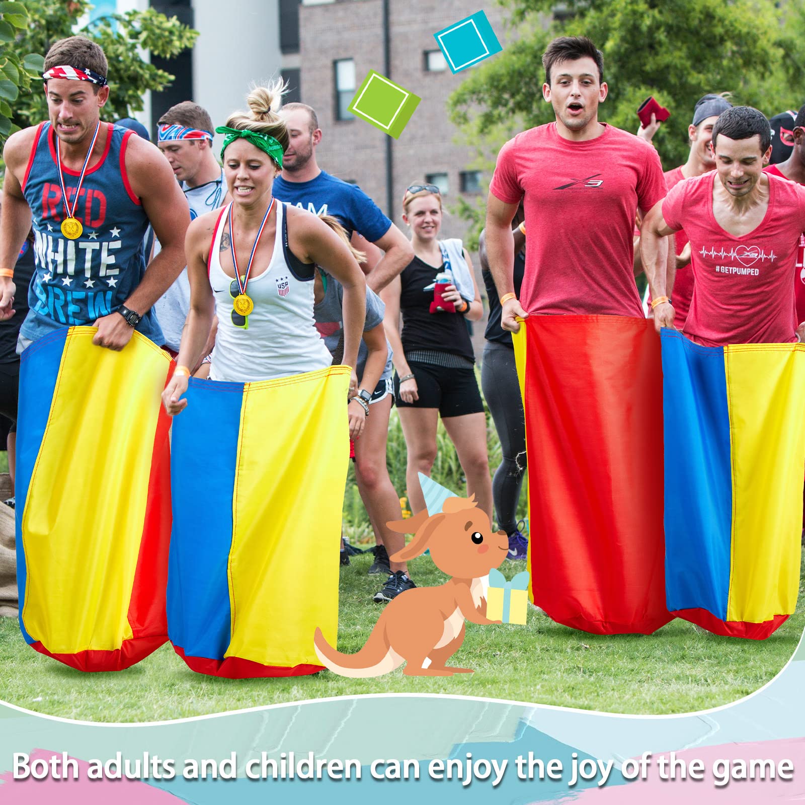 Sacchi Per Corsa A Sacco In Iuta - 4 Pezzi Per Giochi All'Aperto - Foto 2