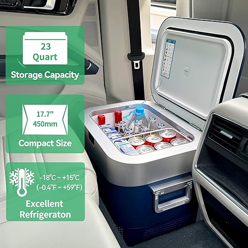 Miniatura 8 de Refrigerador portátil de 12 V para automóvil, 19 cuartos de galón (18 litros) 12 voltios congelador compresor enfriador 12V24V DC 110  240 V CA para