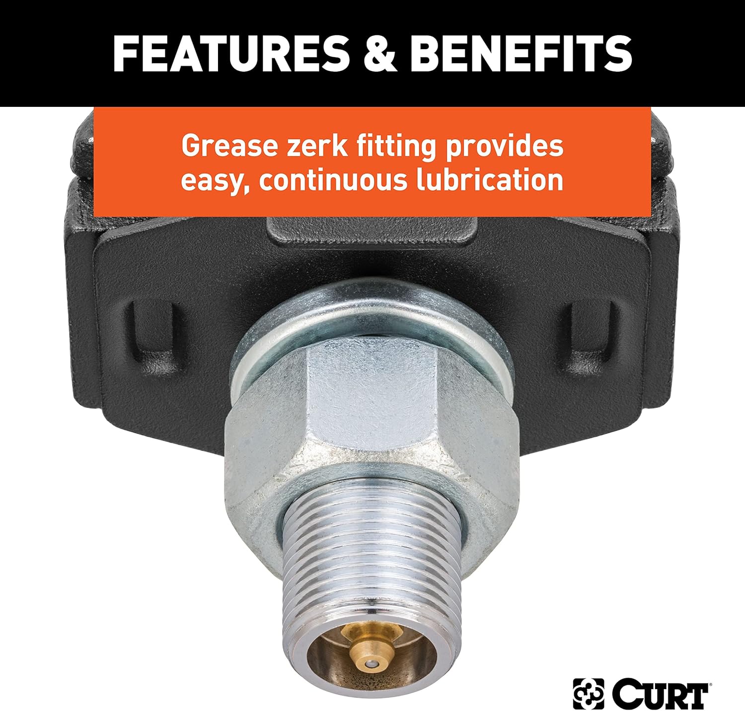 CURT 40247 RockerBall Cushion Hitch Trailer Ball 7,500 lbs, 2-Inch Diameter, 1-Inch Shank