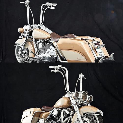 Miniatura 6 de Espejos de Motocicleta de Forma Ovalada Cromados, Espejos Retrovisores de Motocicleta Actualizables Compatibles con Harley Road King Softail Street