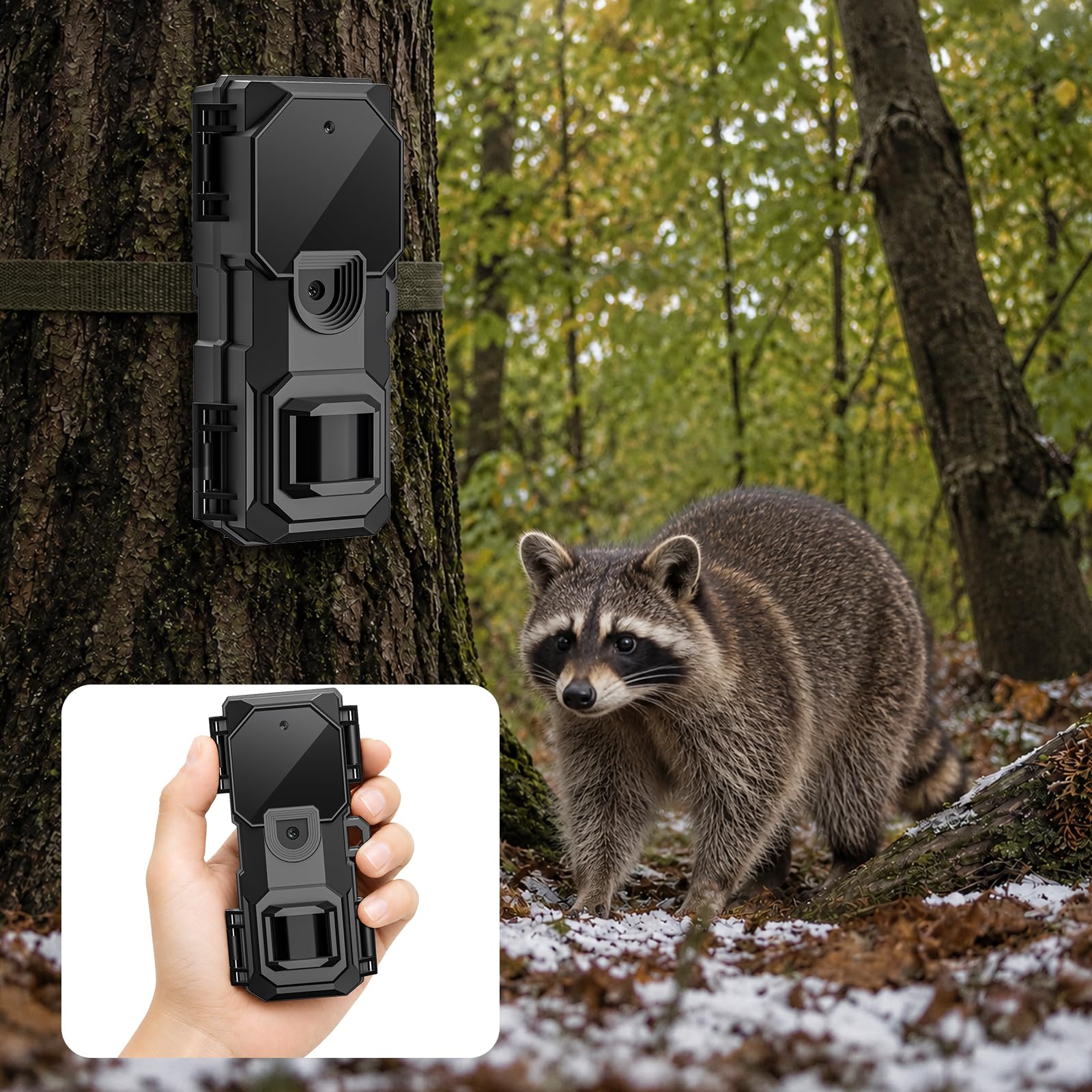 Mini caméra de chasse 36 MP 2K avec montage sécurisé, étanchéité