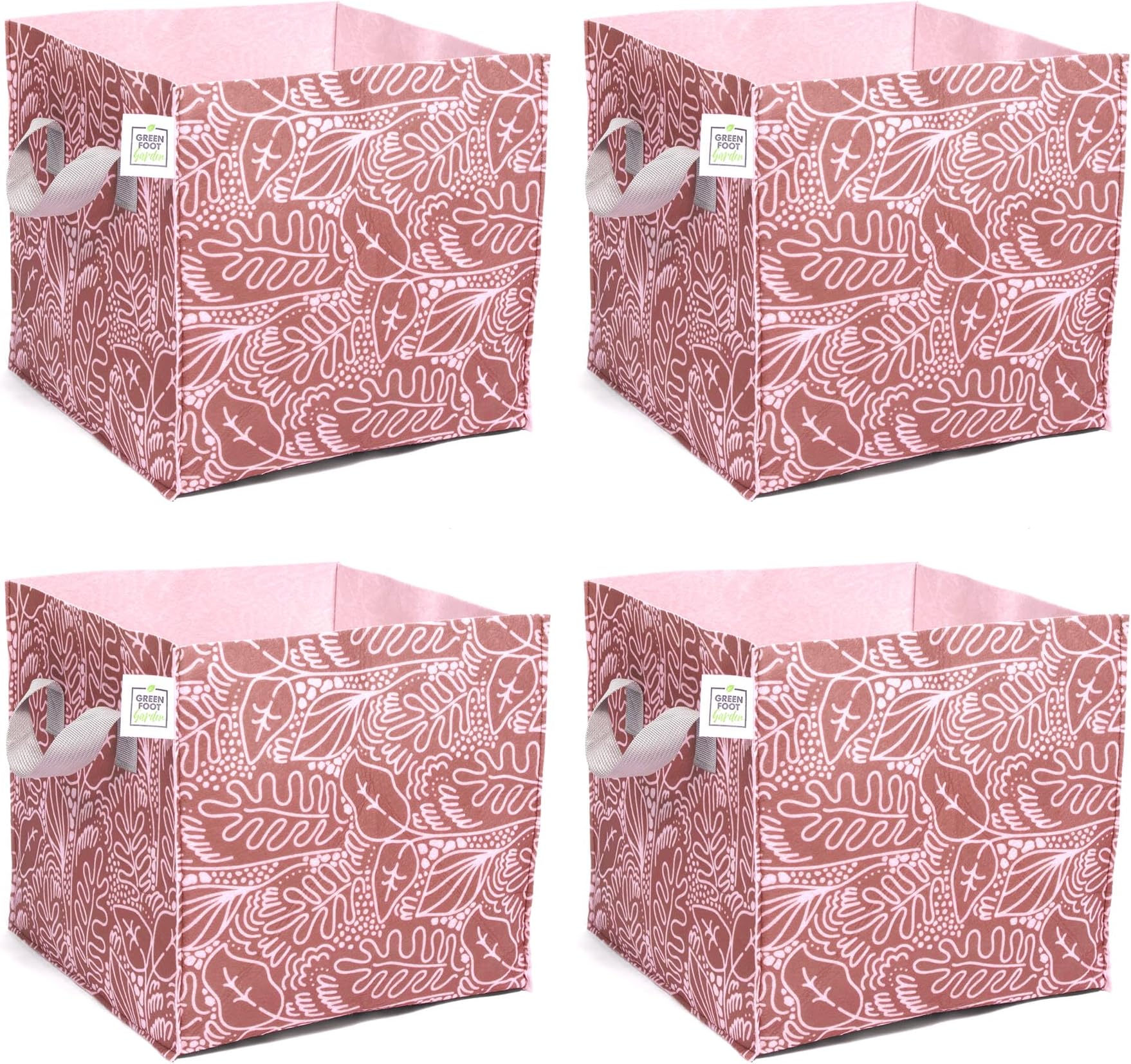 Plant Grow Bags, Planting Garden Fabric Cloth Growing Bags to Grow Vegetables, Herbs, Flowers, Heavy Duty Non-Woven with Handles, Blue - Set of 4 - Terracotta