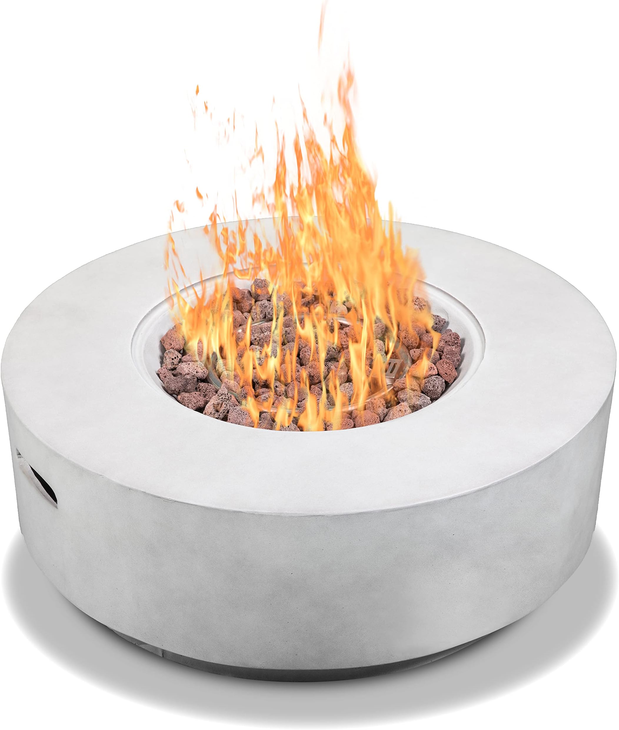 FUSION Light Grey Lavish Garden & Patio Gas Fire Pit with Eco-Stone Finish - Fully Assembled