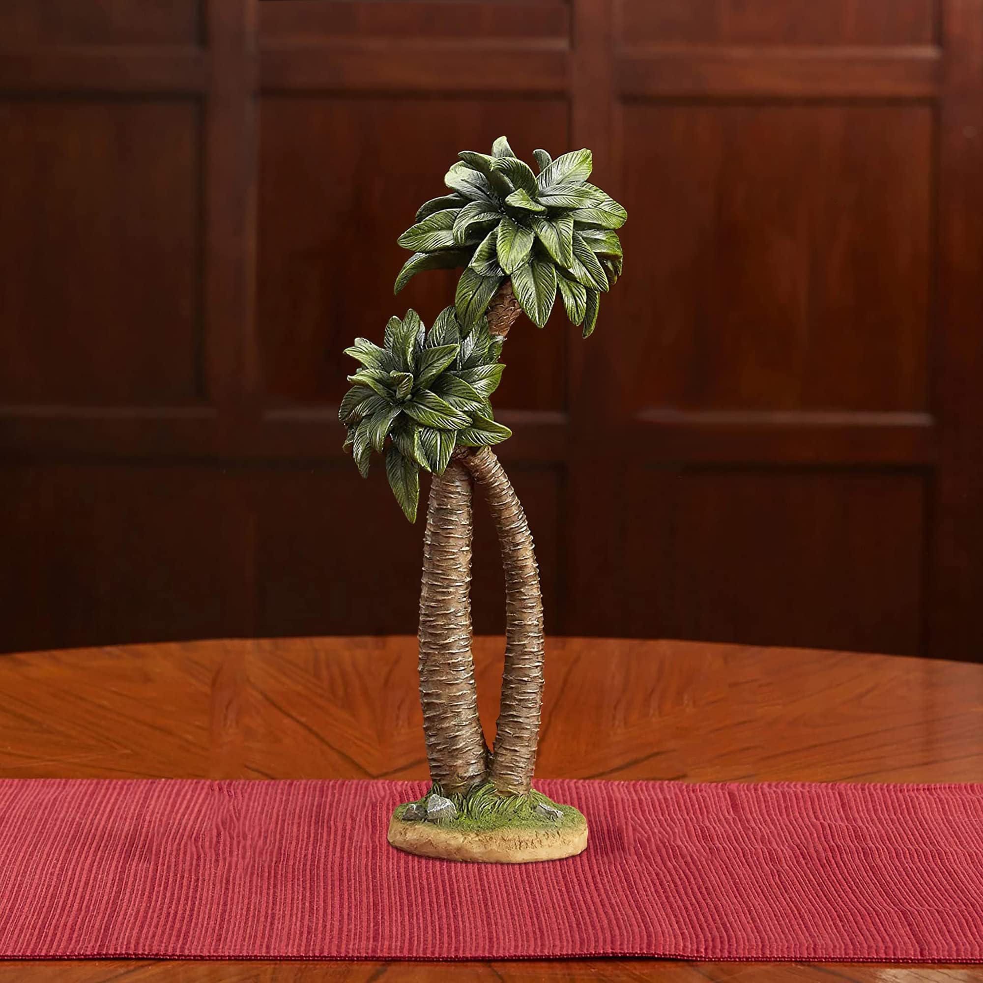 Three Kings Gifts Palm Tree Nativity Accessory Set โ Hand Painted Bethlehem Palm Trees for Christmas Nativity Scenes โ Religious Indoor Holiday Dรฉcor Accent โ 11.8 Inch