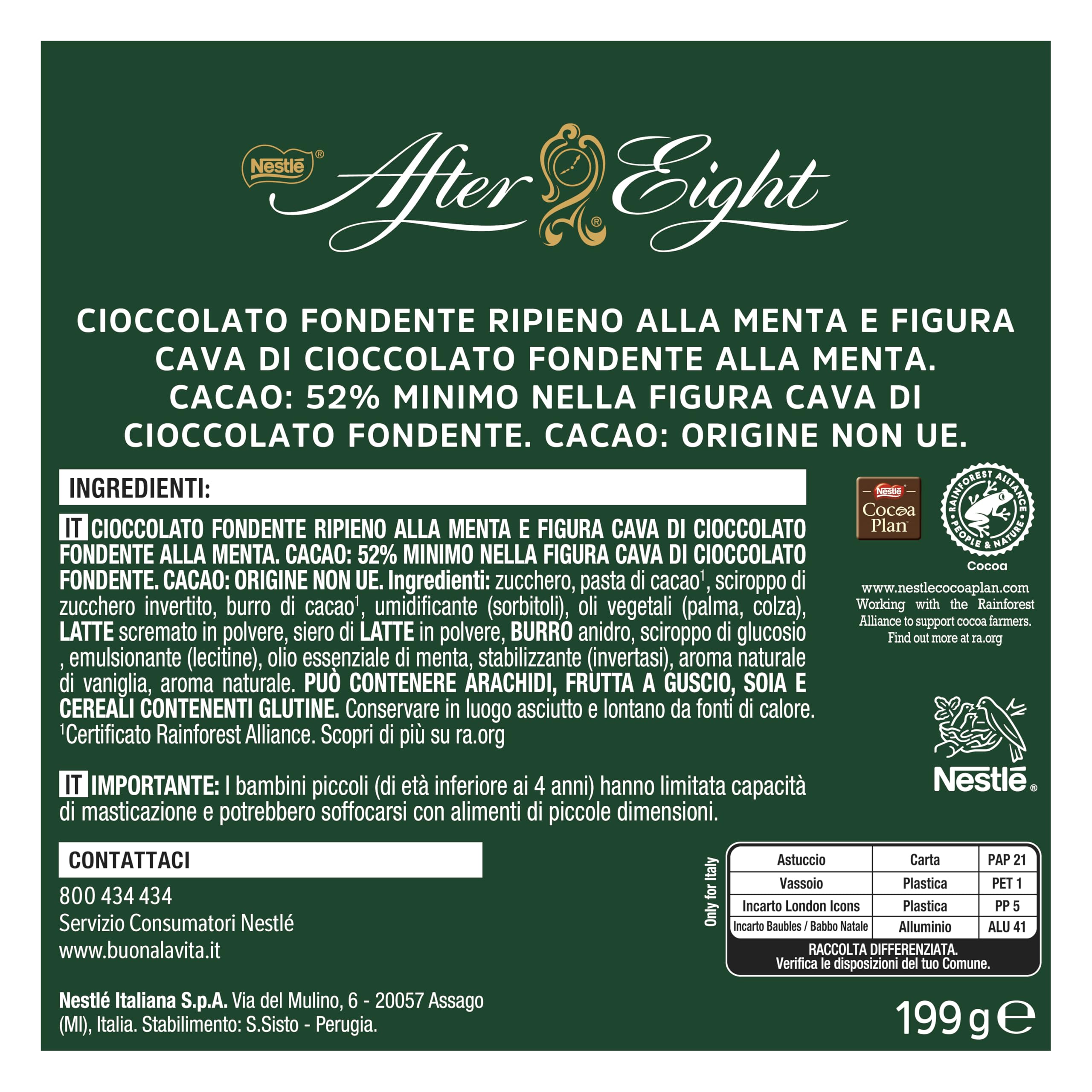 AFTER EIGHT Calendario Avvento 2025 Personaggi di Cioccolato Fondente ripieno alla Menta 199g