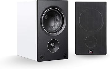 PSB Speakers AM5 Powered Bookshelf Speakers with Bluetooth and Phono Preamp - White