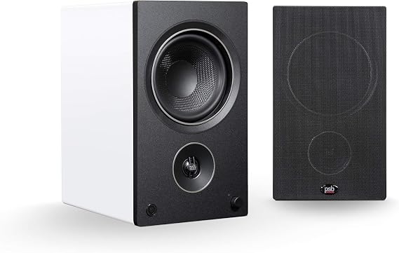 PSB Speakers AM5 Powered Bookshelf Speakers with Bluetooth and Phono Preamp - White