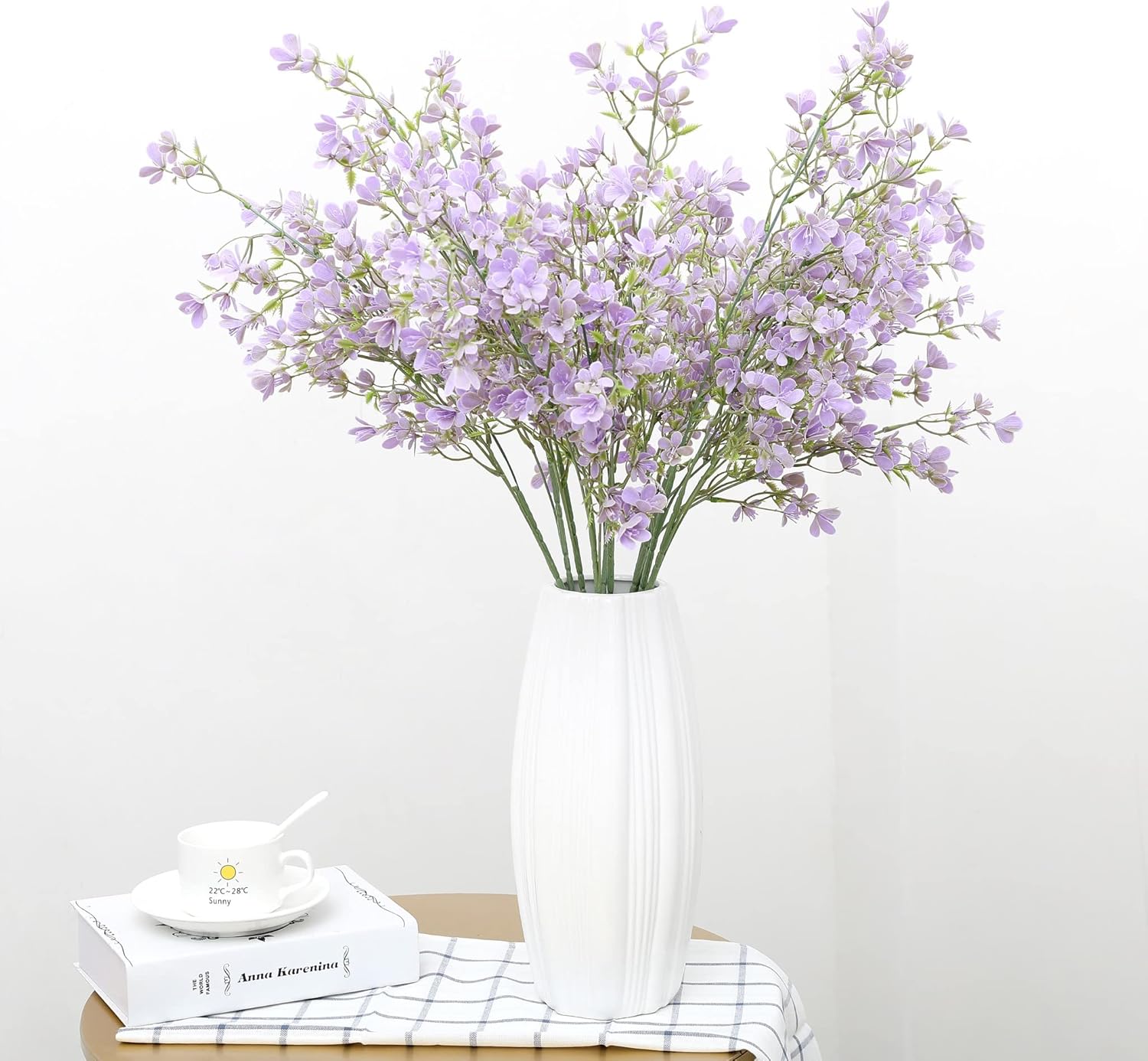 Grand Verde 29” Forget-Me-Not Artificial Flowers Faux Bouquet Long Stems for Tall Vase, DIY Crafts Home Decoration, Bulk 5pcs (Purple) - Image 6