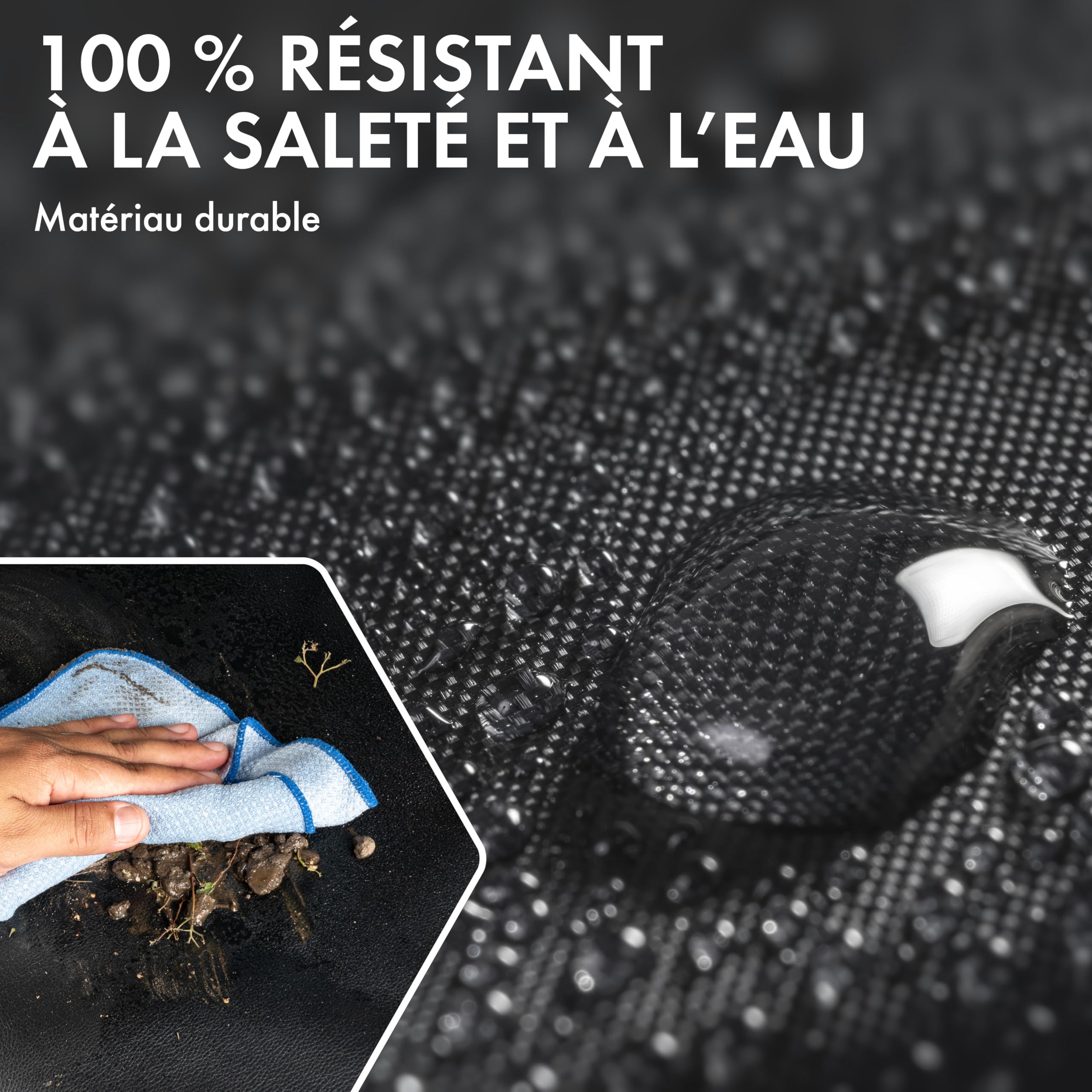 Walser Housse de siège Auto Protector, 2 Housses de siège Auto pour sièges Avant, Housse de Place Voiture 100% imperméable et Anti-salissures, Housses de Place d'atelier Noires