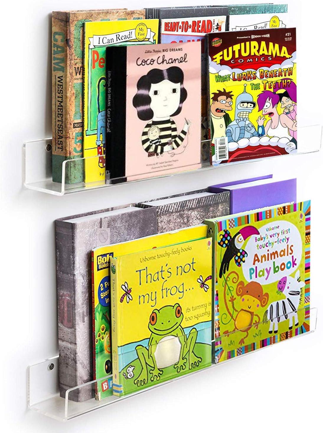 Amazon Winkine ウォールシェルフ 壁掛け棚 飾り棚 おしゃれ 飾り台 壁付け アクリルラック 壁掛け棚 アクリル棚 壁面棚 フィギュア ディスプレイ コの字 長さ 61cm 2枚セット ギフト ミディアム マガジンラック オンライン通販