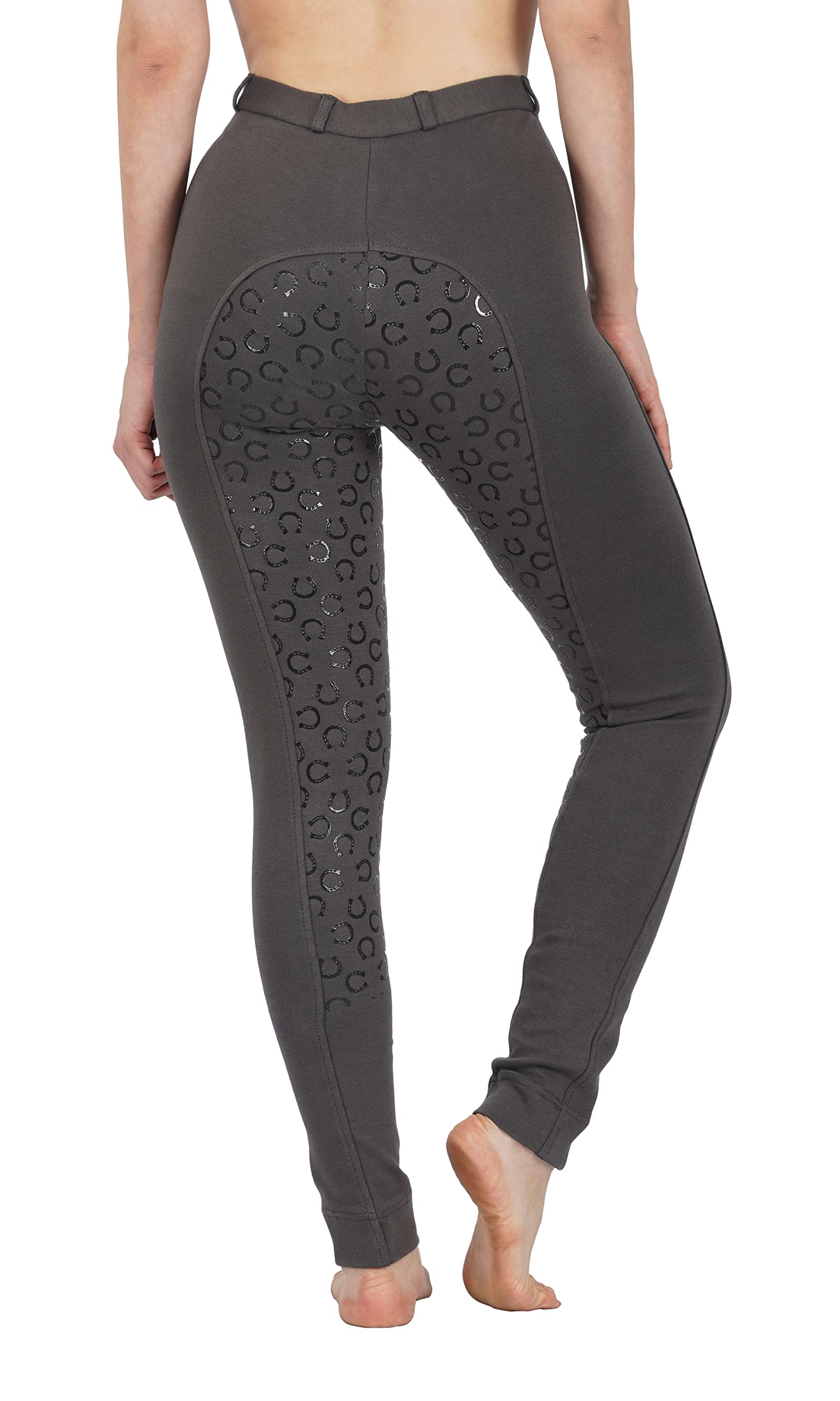 Women's Cotton/Lycra Soft Stretchy Silicon Jodhpurs JODS with Zip Pocket Ladies Knee Patch Equestrian Pants Full Seat 4 Way Stretch Jodhpurs Pant