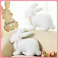 Vista 7 de 2 piezas de almohada de conejo de Pascua para abrazar, abrazable, almohada de conejo abrazable, decoración para Pascua, Navidad, cumpleaños