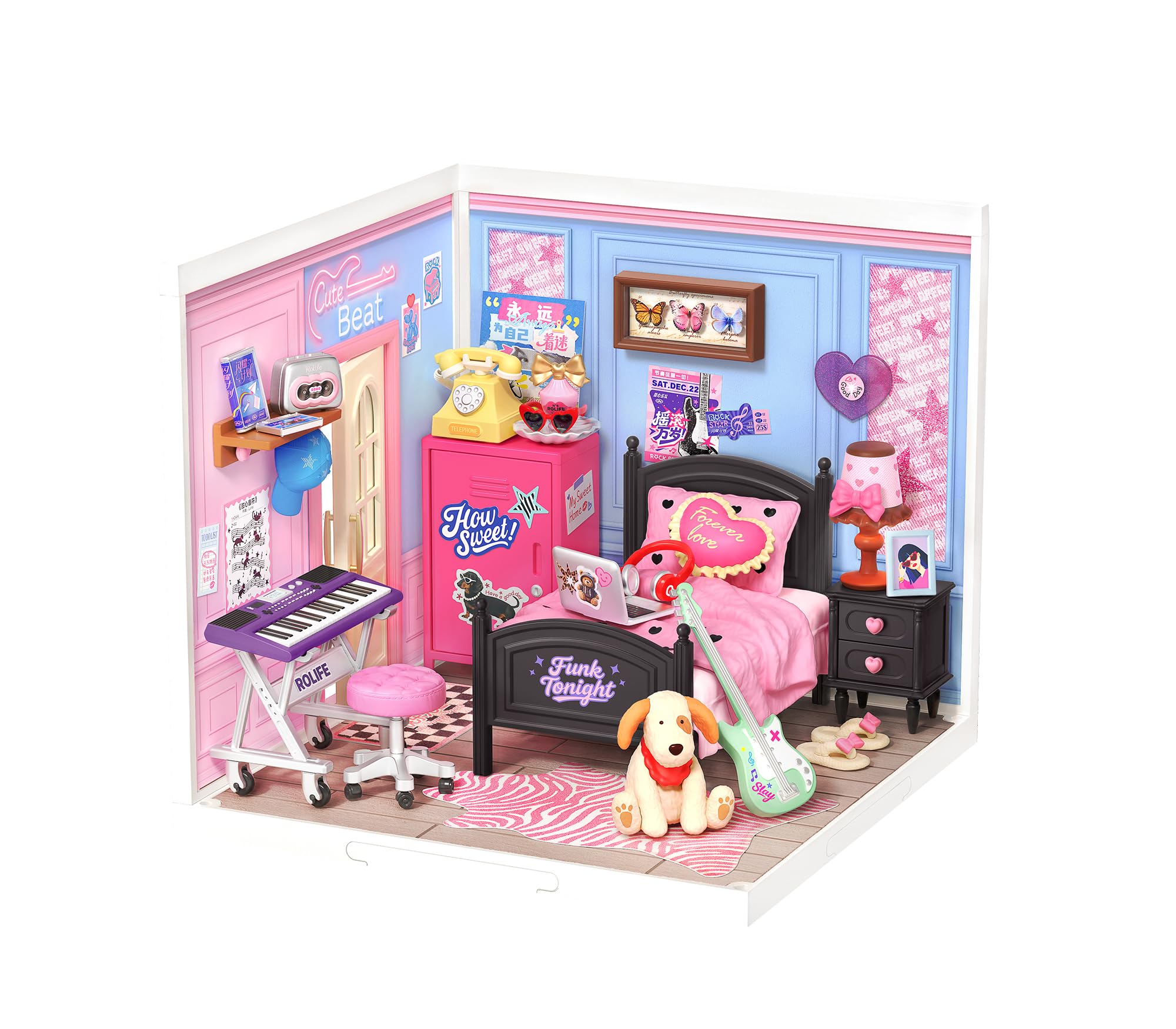 Rolife Super Creator Bedroom Pop DIY Miniature House Kit with Light
